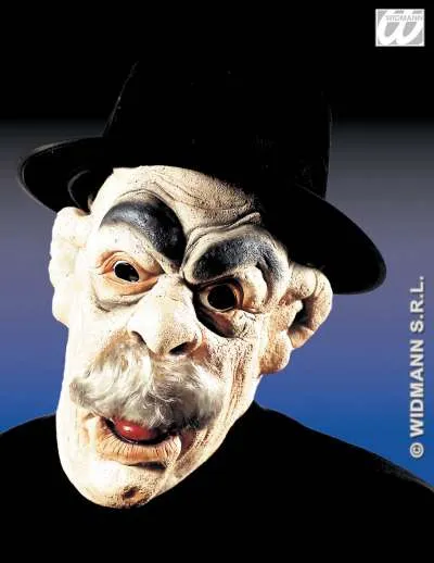 Old Men Masks with felt hat and White Moustache