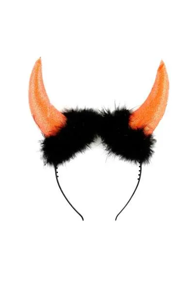 Orange Furry Devil Horns