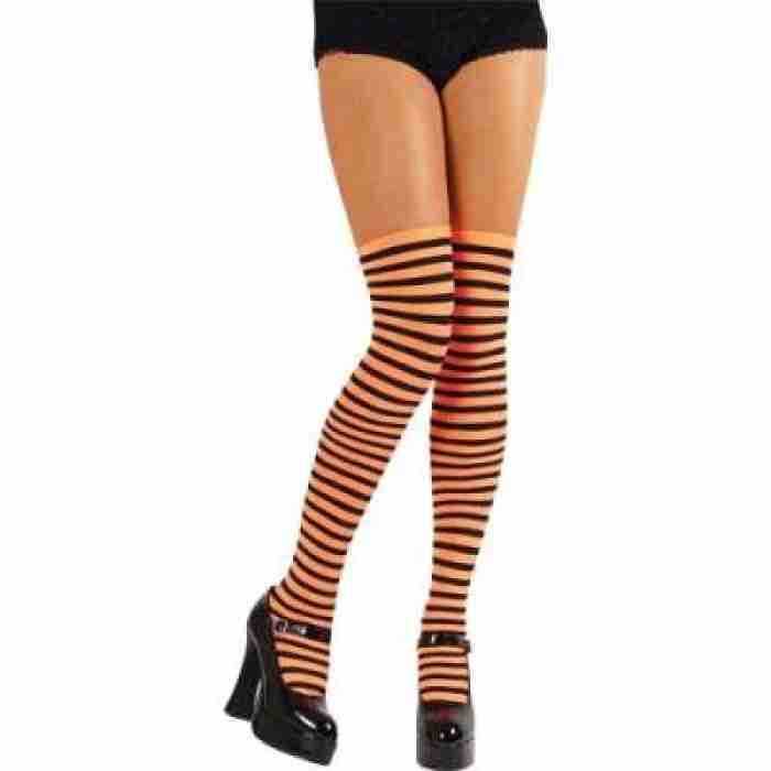 Orange and Black Thigh Highs ts7048