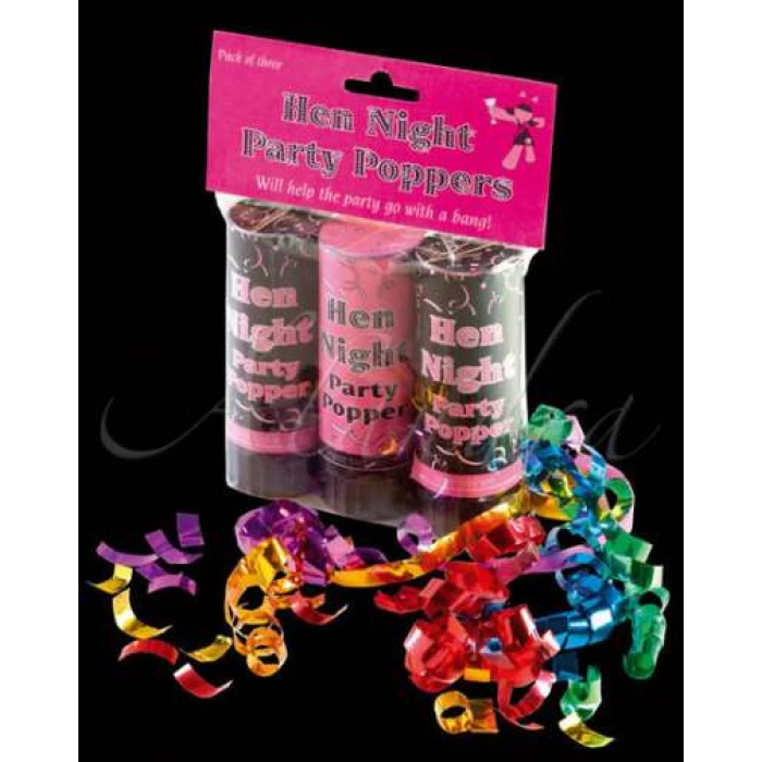 Pack of 3 Hen Party Poppers - Image 1