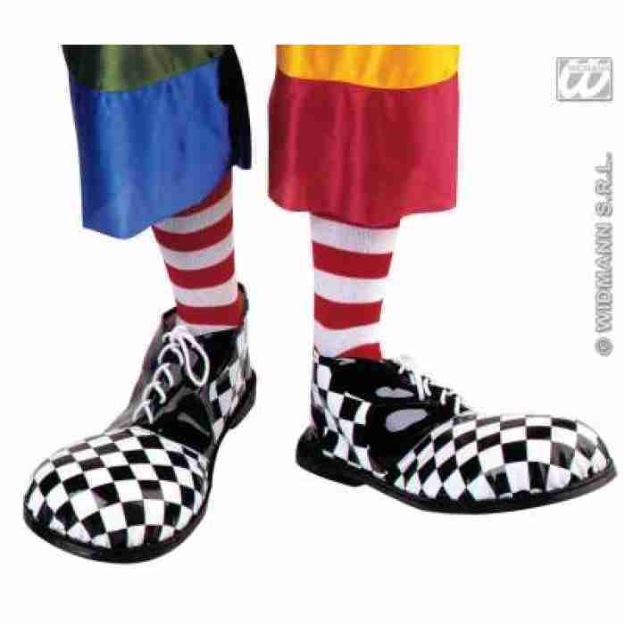 Pair of Professional Clown Shoes with Heavy Duty Sole Black White img
