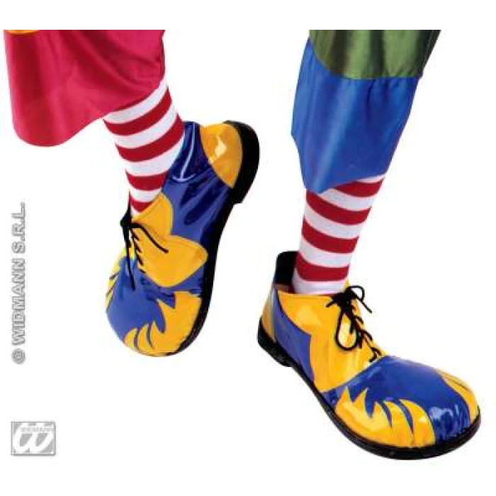 Pair of Professional Clown Shoes with Heavy Duty Sole - Blue-yellow - Image 1