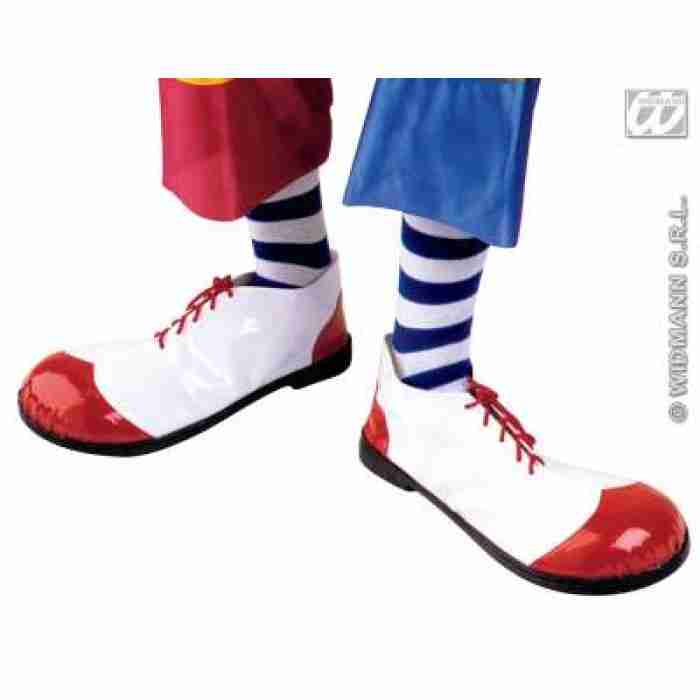 Pair of Professional Clown Shoes with Heavy Duty Sole Red White img