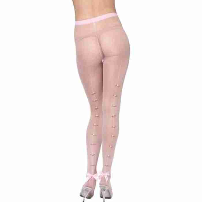 Pantyhose Pink w Rosette Seam 30409