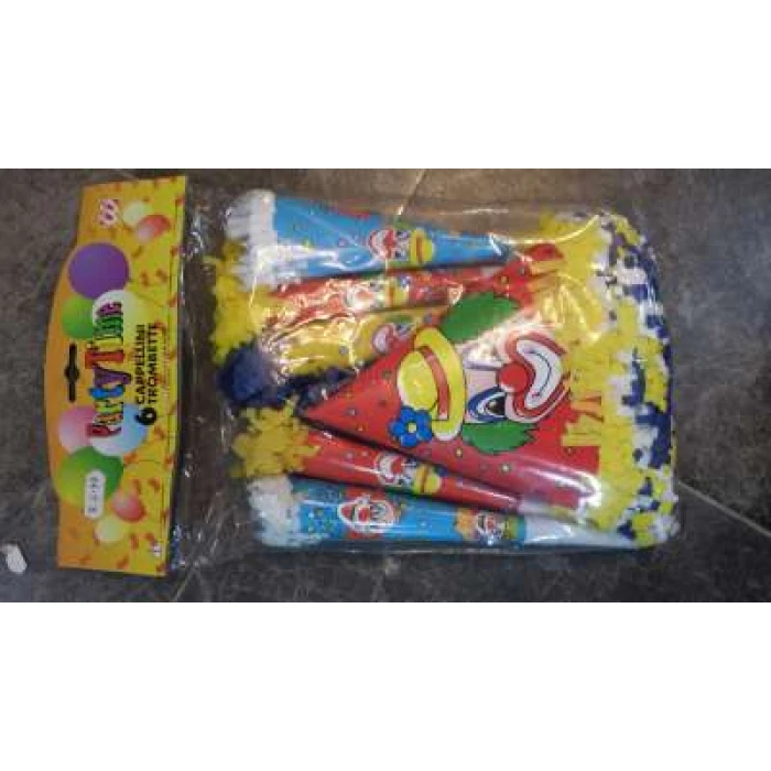 Party Pack - 6 Of Each - Party Time Colourful Clowns - Image 1