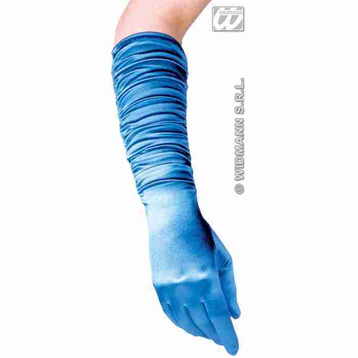Plisse Satin Gloves Blue 3431SE