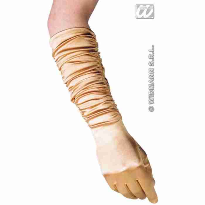 Plisse Satin Gloves Gold 3431SD