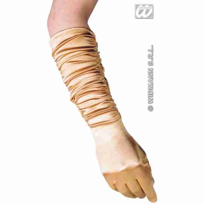 Plisse Satin Gloves Gold 3431SD