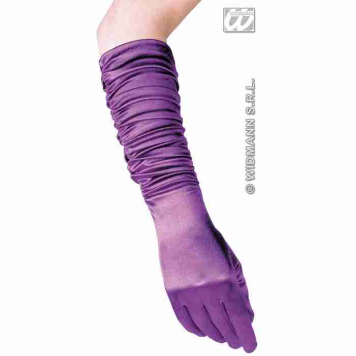 Plisse Satin Gloves Purple 3431S
