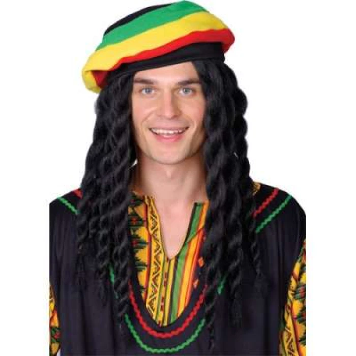 Rasta Man Wig and Hat - Image 1