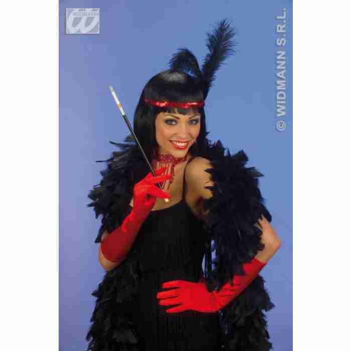 Red Spandex Satin Gloves - Image 1