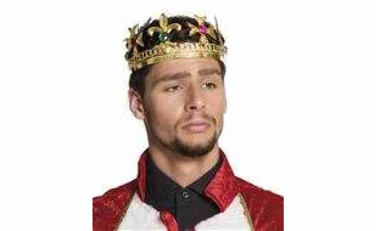 Royal King Crown Herren Krone – Silberfarben, Metall, Verstellbar (18,5–22 Cm), Für Kostümparty & Fotos