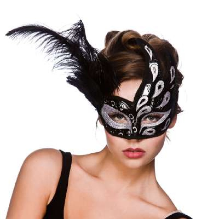 Salerno Eyemask Black Silver MK 9817 BS Img