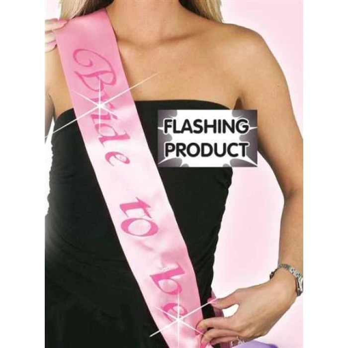 Sash- Bride To Be Pink Flashing - Image 1