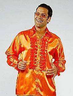 Satin Frill Shirt - Orange