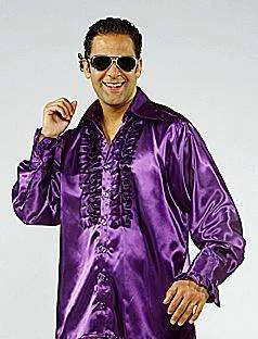 Frill Shirt Satin - Purple