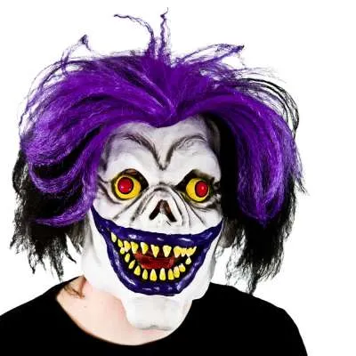 Scary Big Mouth Clown with Hair