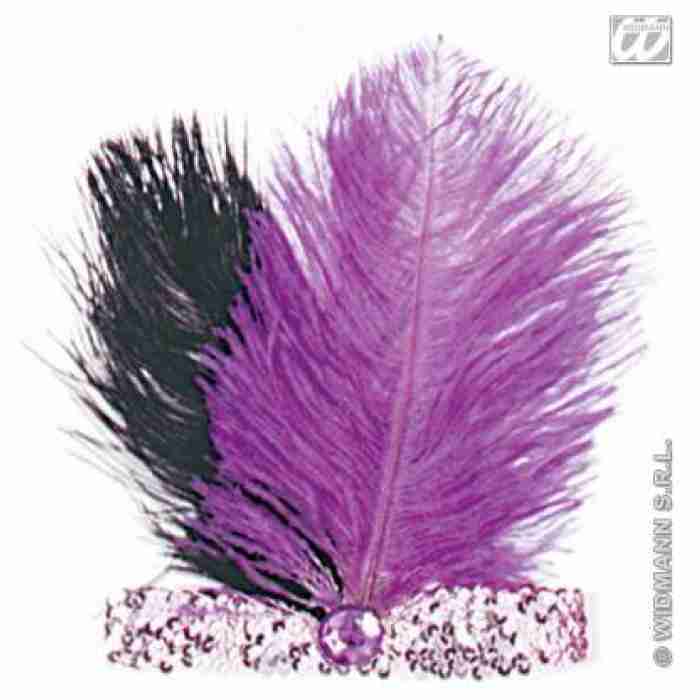 Sequin Charleston Headband Purple Black img
