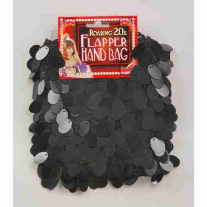 Sequin Flapper Handbag Black img