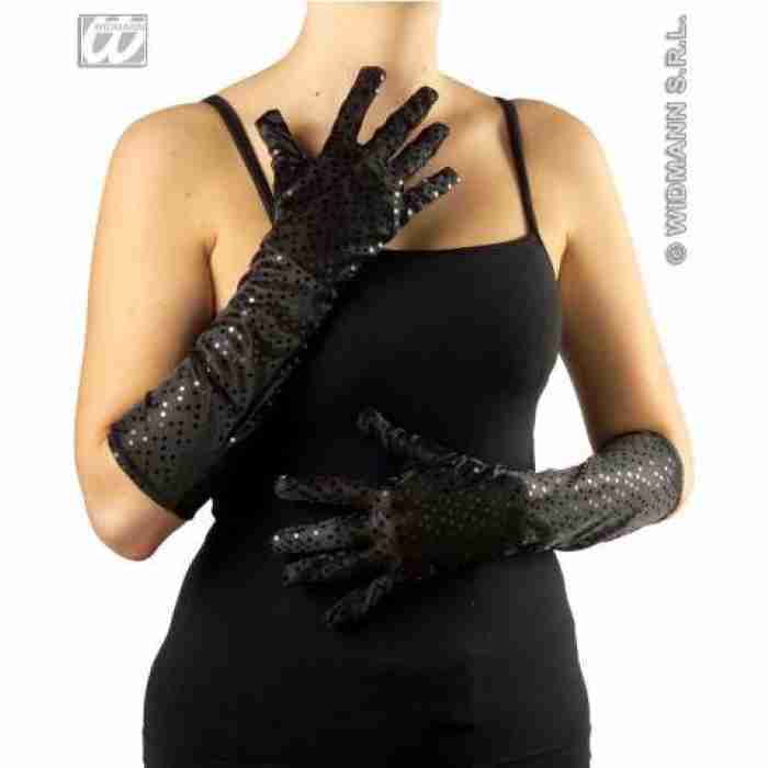 Sequin Gloves Black 3449EB