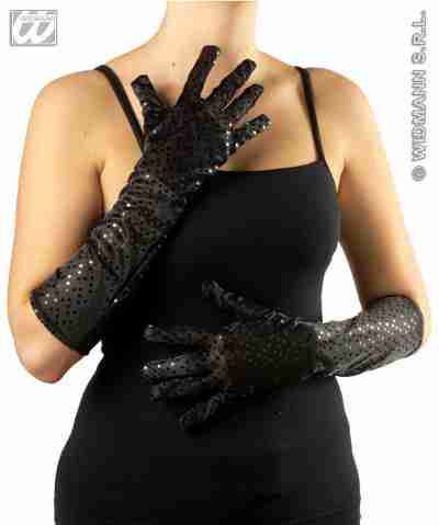 Sequin Gloves Black 3449EB