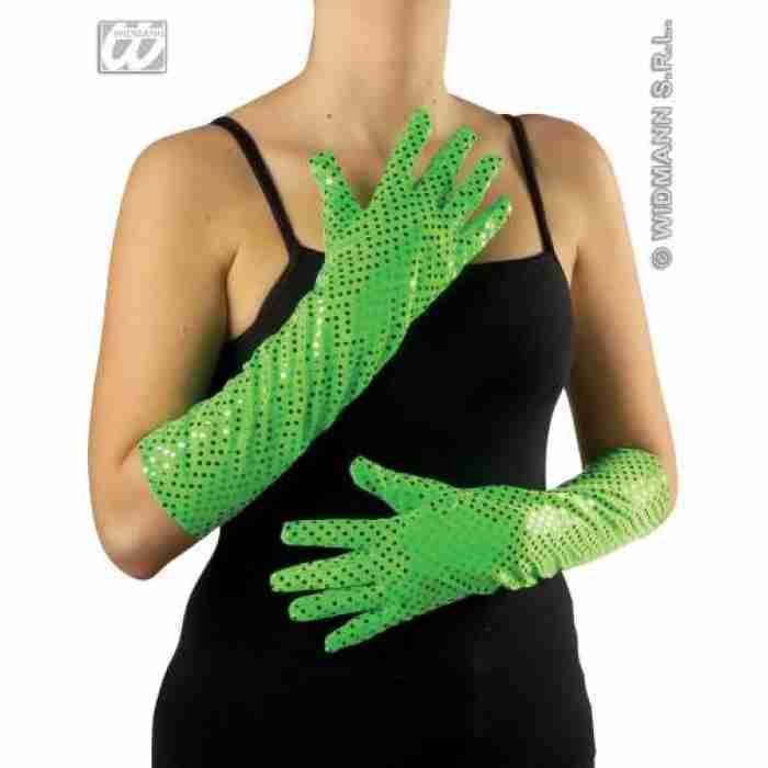 Sequin Gloves Green 3450C