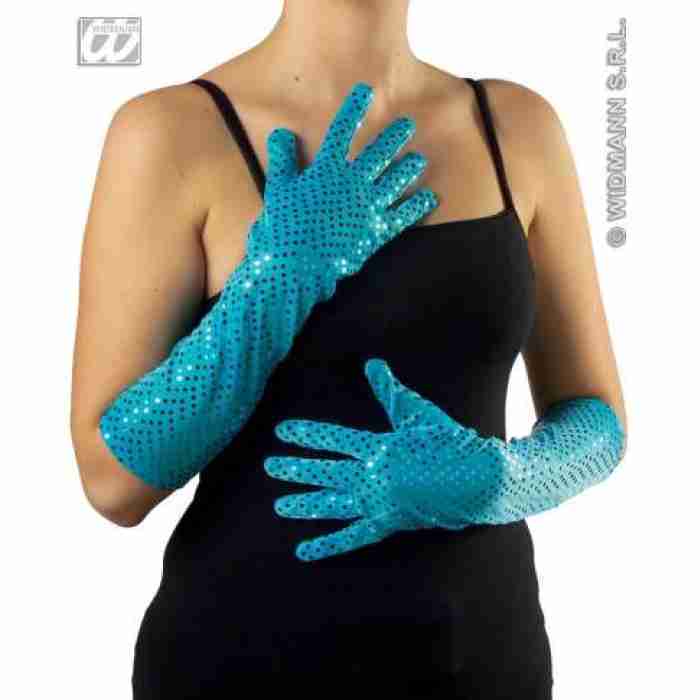 Sequin Gloves Turquoise 3450CC