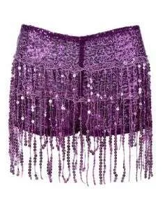 Sequin Purple Tassel Hotpants