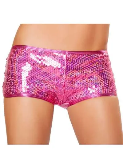 Sequin Shorts - Fuchsia Hollographic