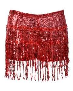 SequinRedTassel Hotpants CL16RED