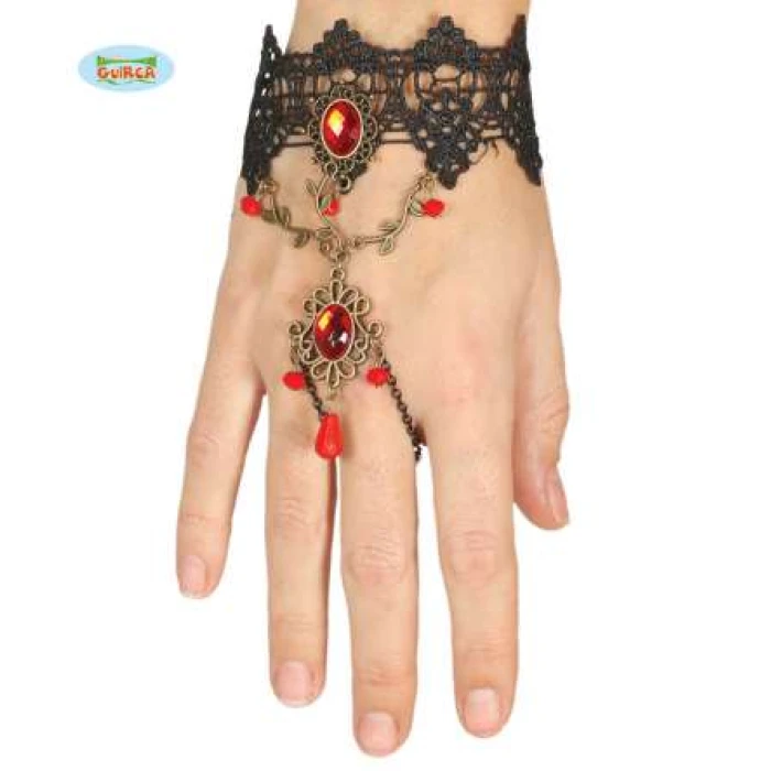 Show Girl Glove / Bracelet with Red Rubies - Image 1