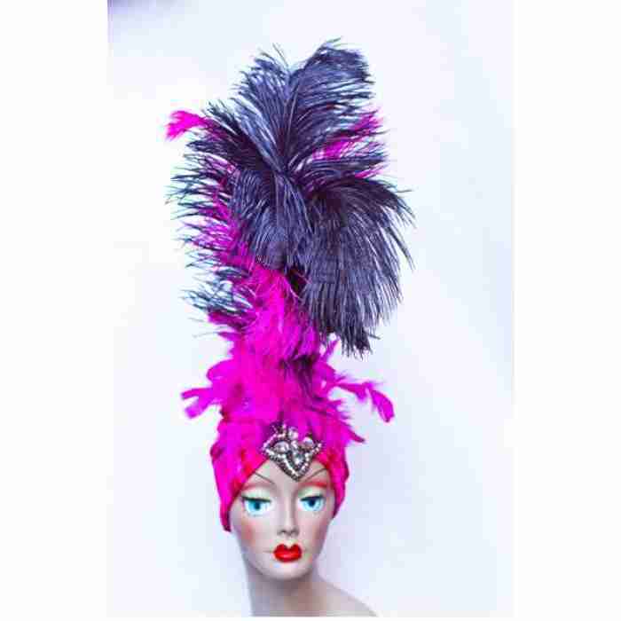 Showgirl Headdress Black Pink DSC0532