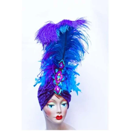 Showgirl Headdress Blue Purple1
