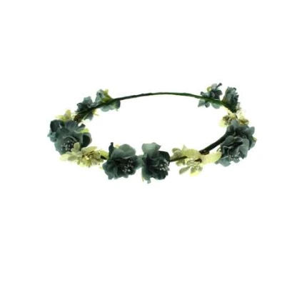 Silver & Cream Flower Hair Garland