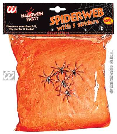Spiderwebs Orange with 5 Spiders 5404A