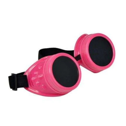 Steam Punk Goggles Wo Rivet - Pink Dark Lens