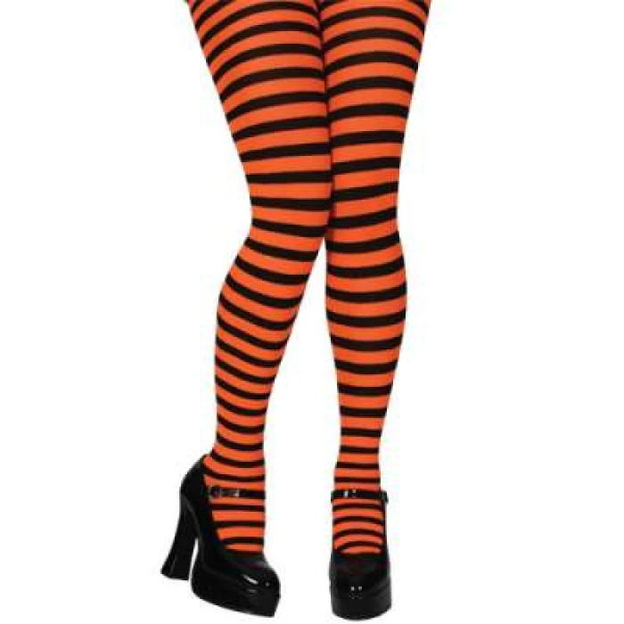 Striped tights � Orange & Black Candystripe - Image 1