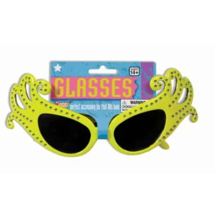 Sunglasses - 80s Swirly Bling (Yellow