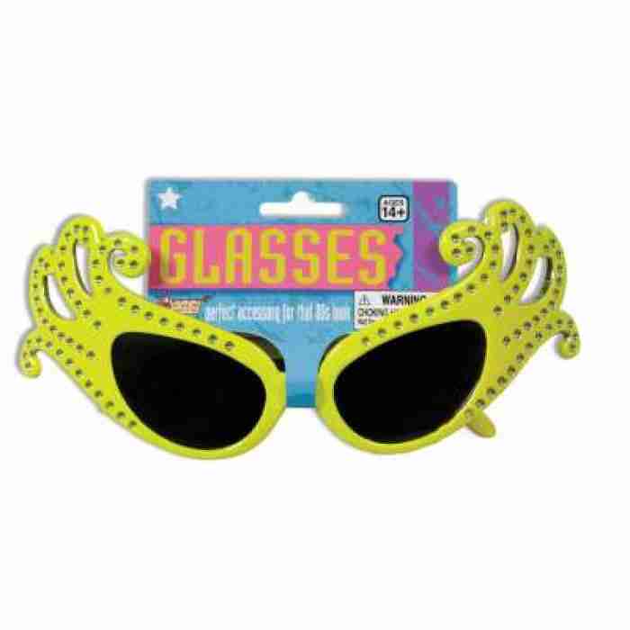 Sunglasses 80s Swirly Bling Yellow 64031 img