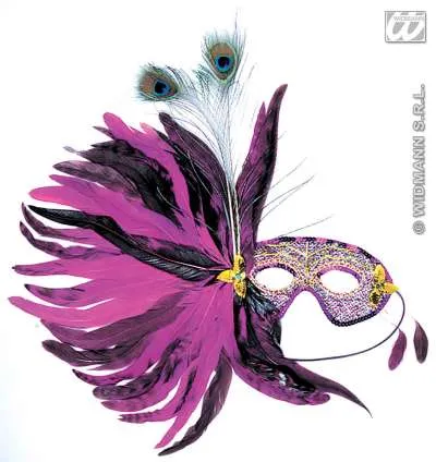 Superdeluxe eyemasks with feathers - Black and pink