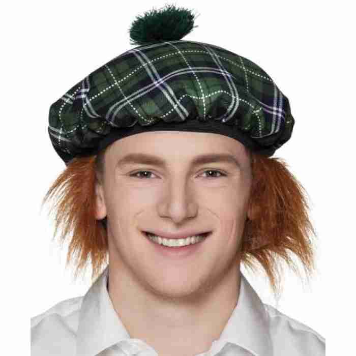 Tartan Beret With Hair 81227