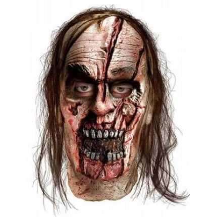 The Walking Dead Zombie Man Split Head Latex Mask 68437
