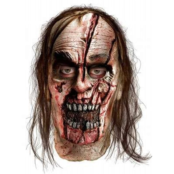 The Walking Dead Zombie Man Split Head Latex Mask - Image 1