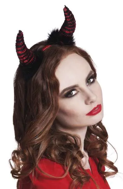 Tiara Devil Horns Sequins