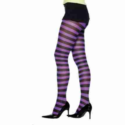 Tights- Purple & Black Striped