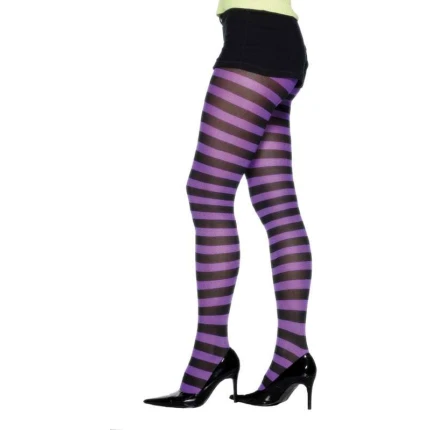 Tights- Purple & Black Striped