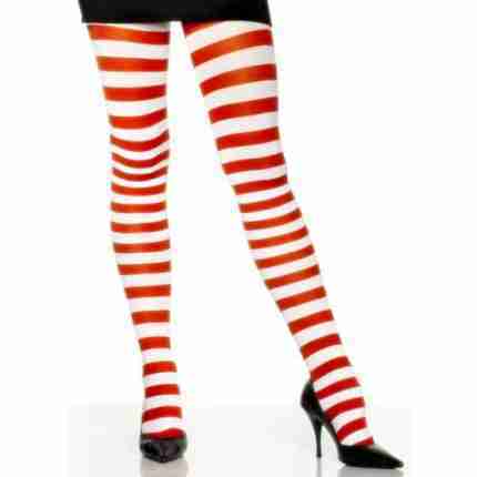 Tights- Red & White Striped