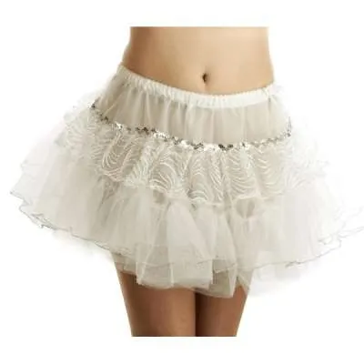 Tu-tu White Sequined Skirt - Adult