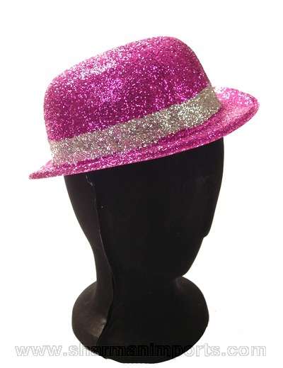 Two Tone Bowler Hat Pink 07788