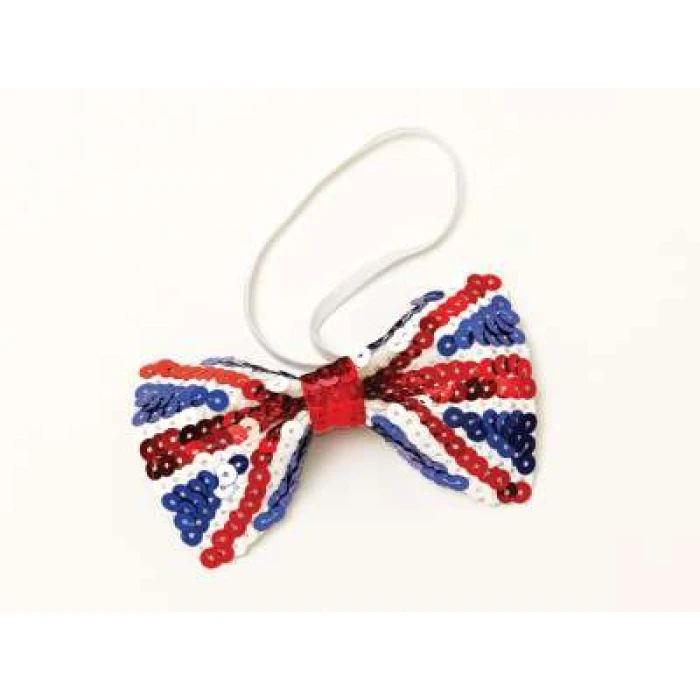Union Jack Sequin Bow Tie - Image 1